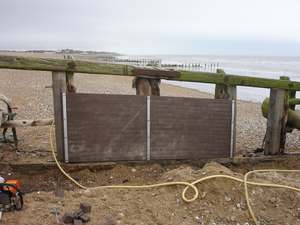 Newly installed plastic pannel on the Cooden frontage in 2005