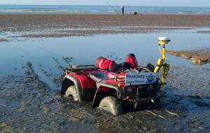 Quad bike stuck in soft mud