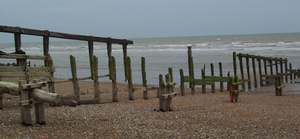 Disintegrating groyne on the Cooden frontage in 2002
