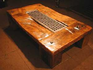 Table made from old groynes
